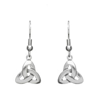 Celtic Trinity Knot Pewter Drop Earrings by Celtic Legends / Amethyst Irish Jewellery
